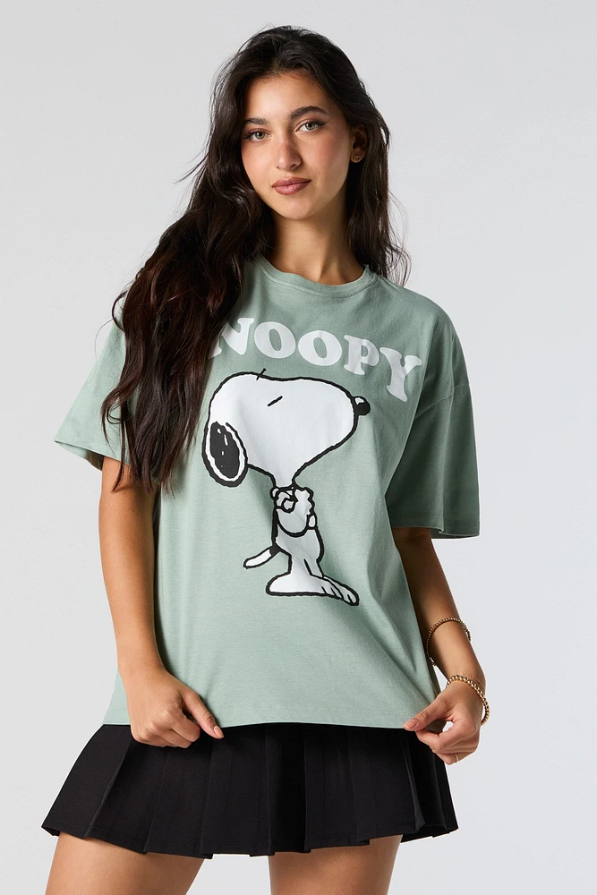 T-shirt de coupe garçonne à imprimé Snobby Snoopy