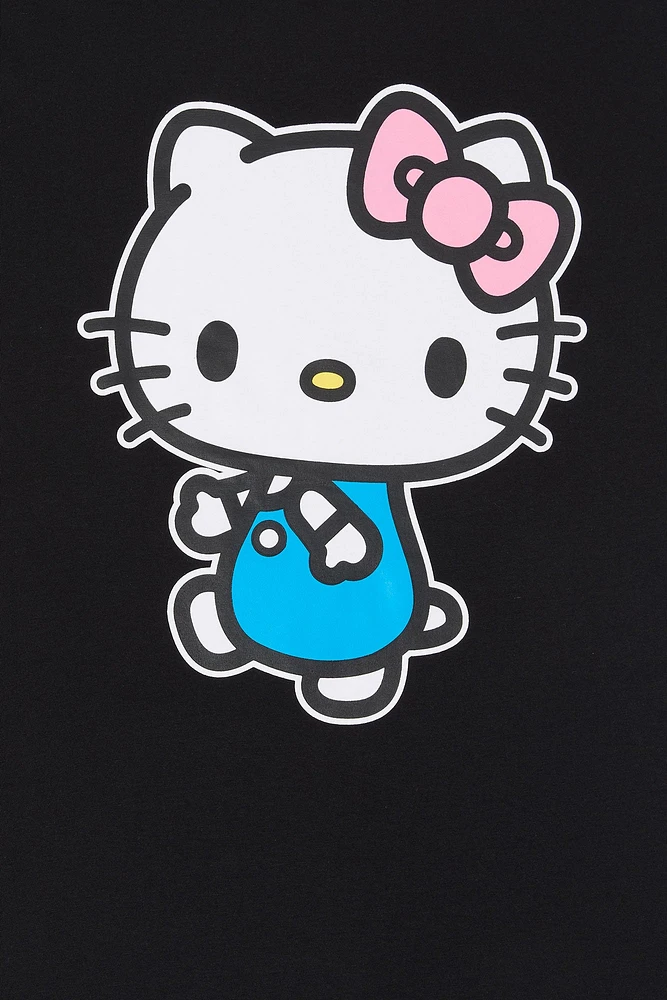 Hello Kitty Black Graphic Boyfriend T-Shirt