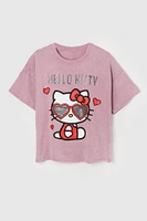 Hello Kitty Graphic Washed Boyfriend T-Shirt