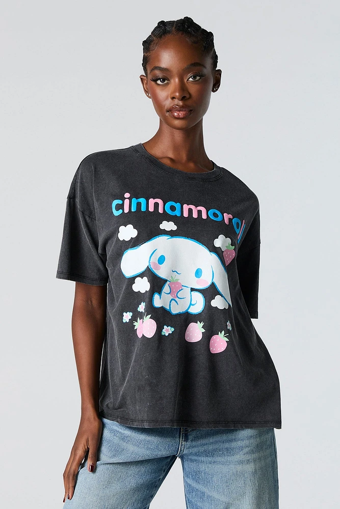 Cinnamoroll Graphic Washed Boyfriend T-Shirt