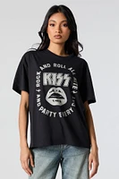 T-shirt de coupe garçonne à imprimé KISS