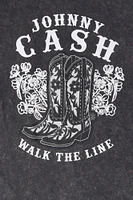 T-shirt de coupe garçonne à imprimé Johnny Cash