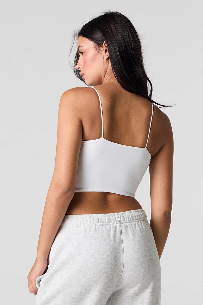 Camisole profilée courte à fines bretelles