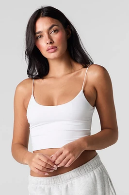 Camisole profilée courte à fines bretelles