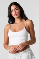 Camisole profilée courte à fines bretelles