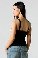 Ribbed Square Neck Tank