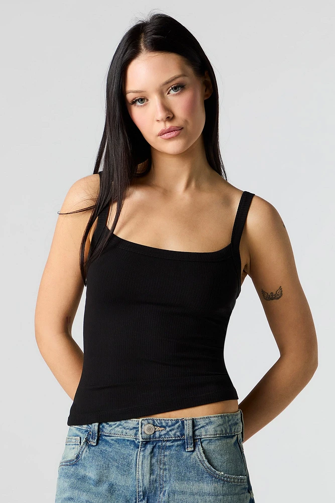 Ribbed Square Neck Tank