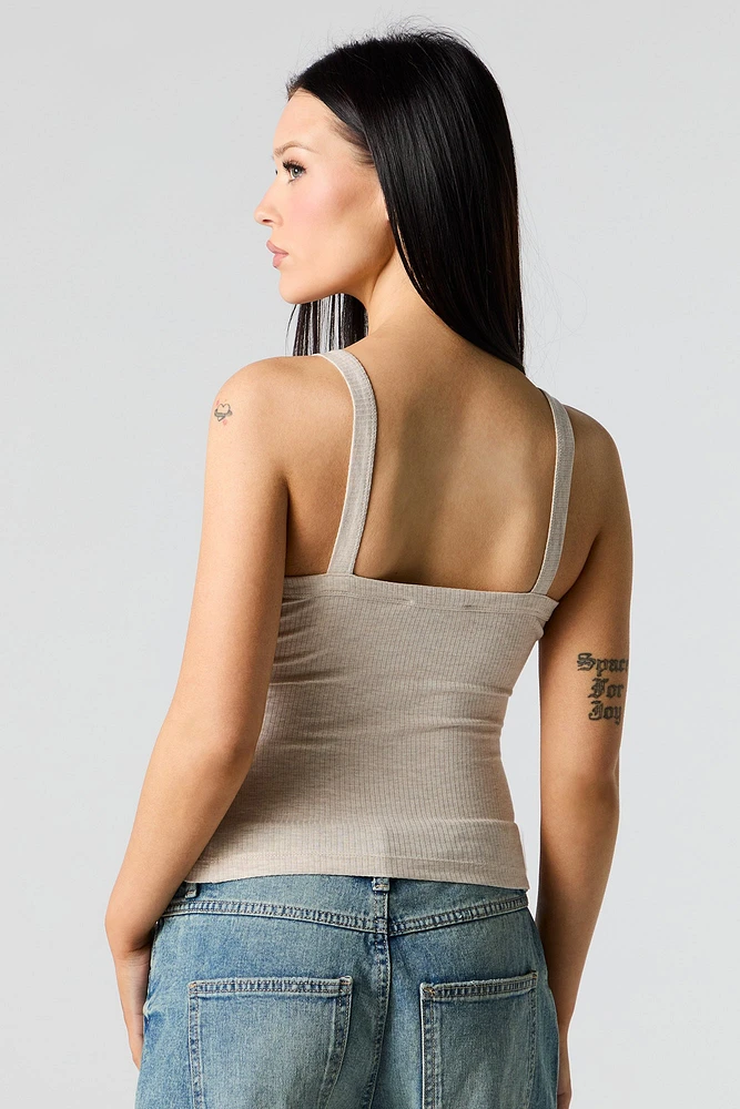 Ribbed Square Neck Tank