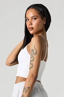 Camisole côtelée sans couture à encolure en V avec bonnets intégrés