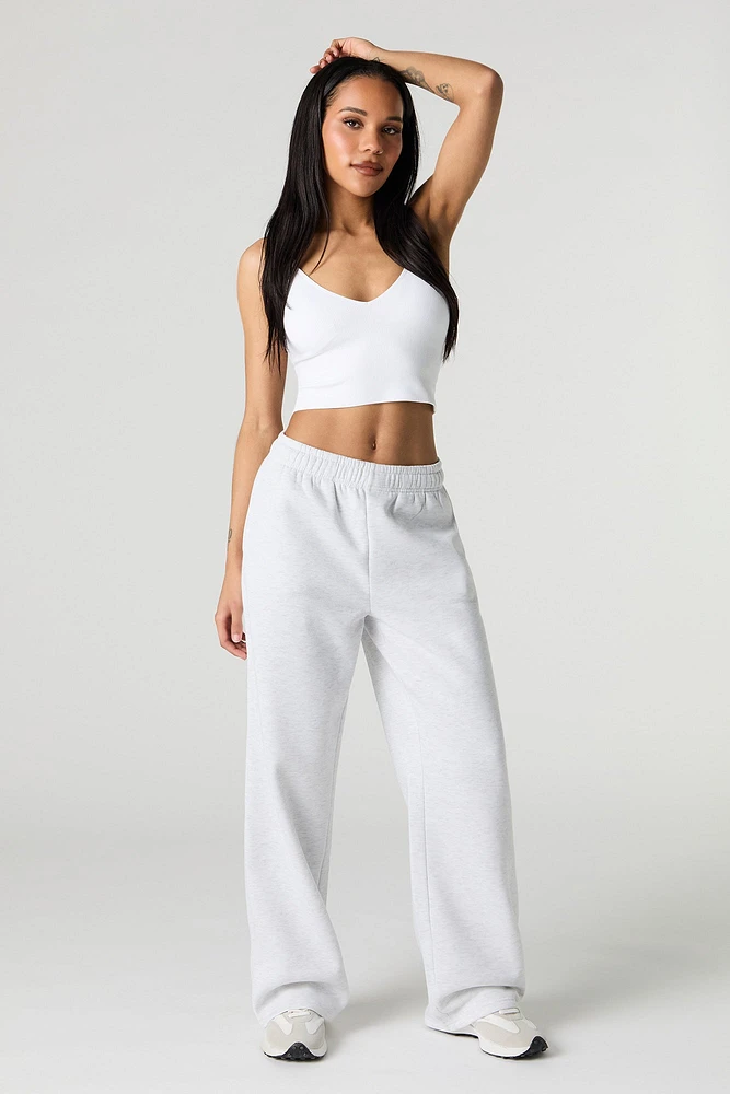 Camisole côtelée sans couture à encolure en V avec bonnets intégrés