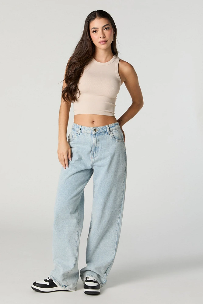 Seamless Ribbed Crewneck Cropped Tank