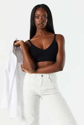 Ribbed V-Neck Bralette