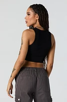 Seamless Ribbed High Neck Cropped Tank