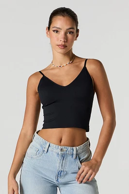 Seamless V-Neck Tank with Built-In Bra Cups