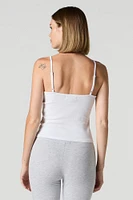 Camisole cÃ´telÃ©e cintrÃ©e avec lisÃ©rÃ© de dentelle