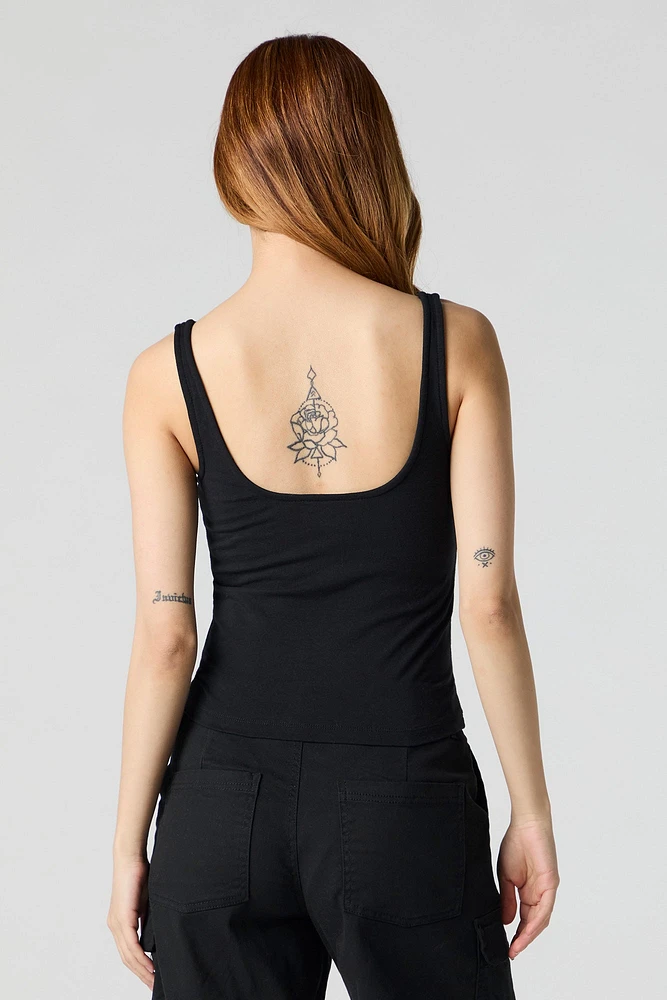 Square Neck Tank with Built-In Bra Cups