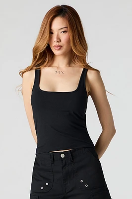 Square Neck Tank with Built-In Bra Cups