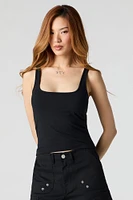 Square Neck Tank with Built-In Bra Cups