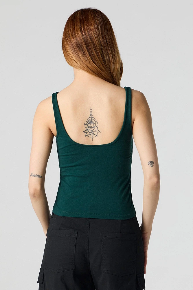 Square Neck Tank with Built-In Bra Cups