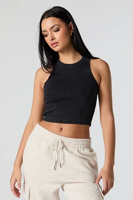 Ribbed Washed Cropped Tank