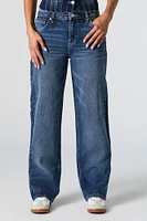 Dark Wash Slouchy Straight Leg Jean