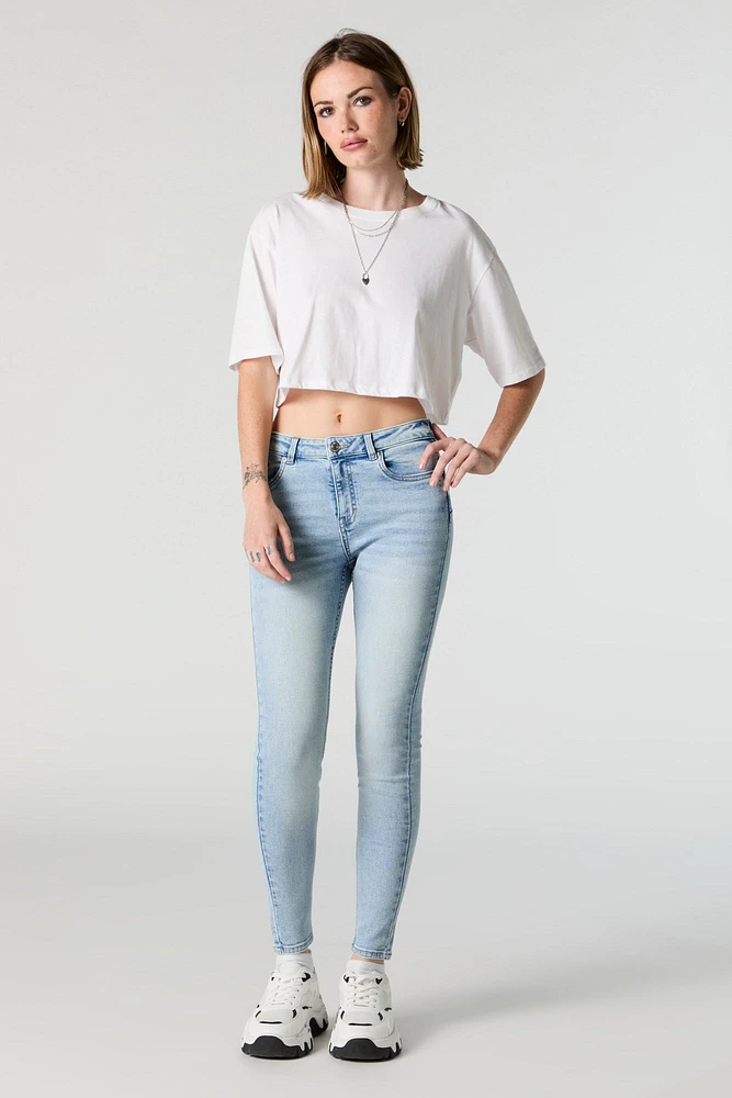 Rio Light Wash Mid Rise Skinny Jean