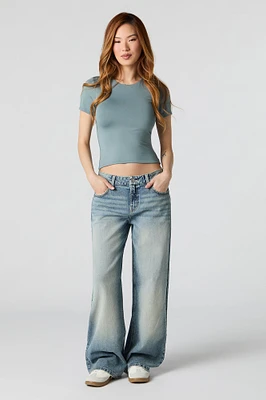 Vintage Medium Wash Low Rise Wide Leg Jean