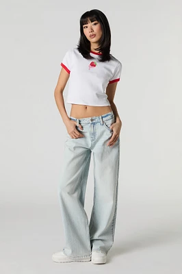 Light Wash Low Rise Wide Leg Jean