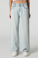 Light Wash Low Rise Wide Leg Jean