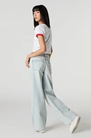 Light Wash Low Rise Wide Leg Jean
