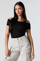 Ribbed Off Shoulder Crop Top