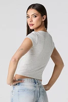 Cropped Ribbed T-Shirt