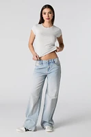 Cropped Ribbed T-Shirt