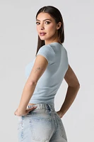 Cropped Ribbed T-Shirt