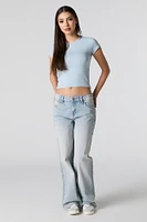 Cropped Ribbed T-Shirt
