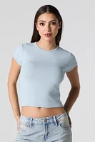 Cropped Ribbed T-Shirt