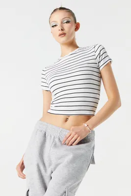 Striped Ribbed Crewneck Baby T-Shirt