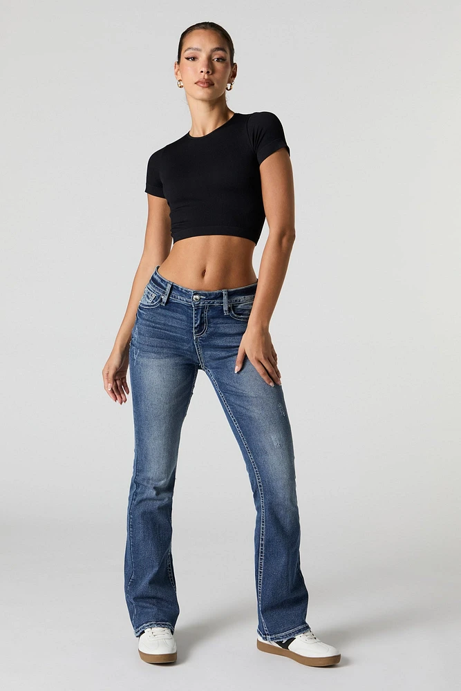 Seamless Ribbed Cropped T-Shirt