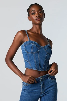 DÃ©bardeur corset en denim