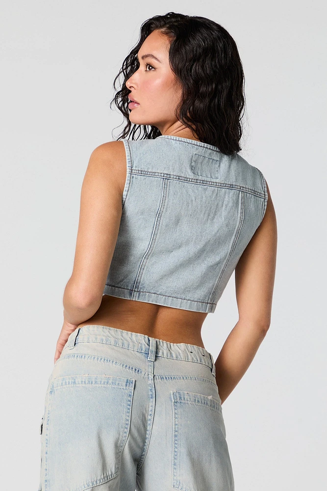 Denim Cargo Vest