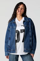 Blouson aviateur en denim avec col