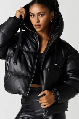 Lennox Faux-Leather Puffer Jacket