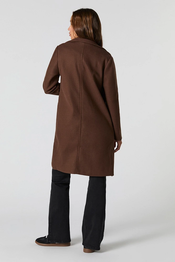 Manteau Ã  bouton unique avec col