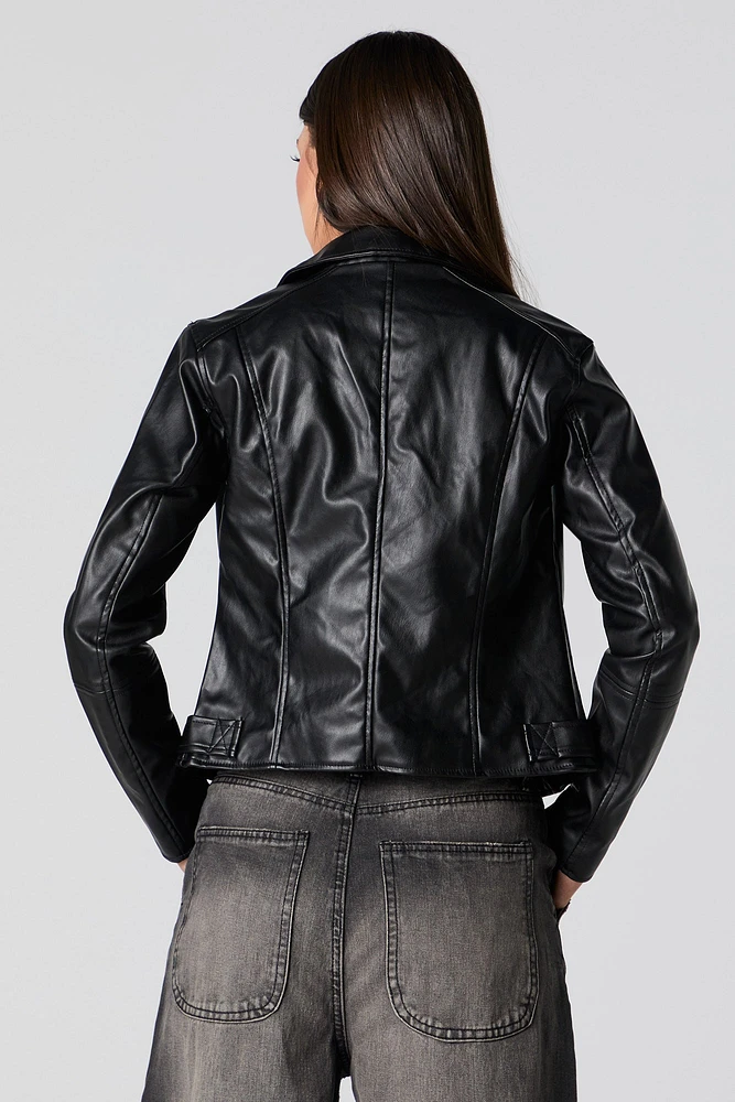 Jacket de moto en similicuir