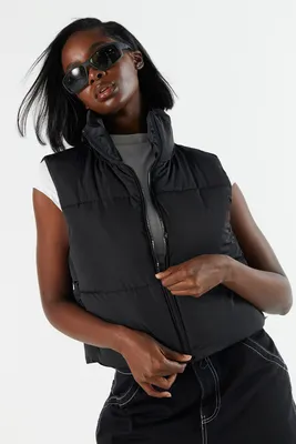 Cropped Puffer Vest