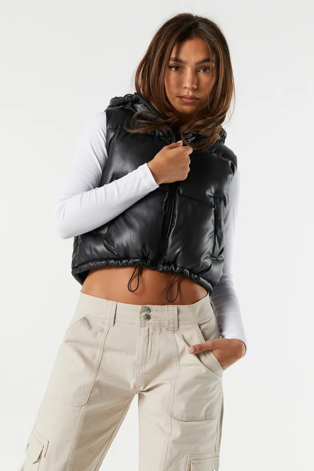 AE Vegan Leather Chill Puffer Jacket