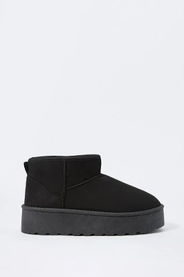 Faux Suede Platform Ankle Boot