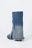 Bottes Ã  talon effilÃ© avec revers en denim