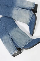 Bottes Ã  talon effilÃ© avec revers en denim