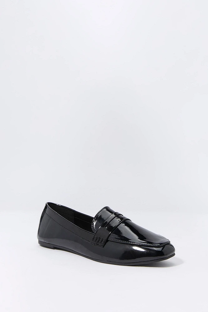Faux Patent Leather Penny Loafer